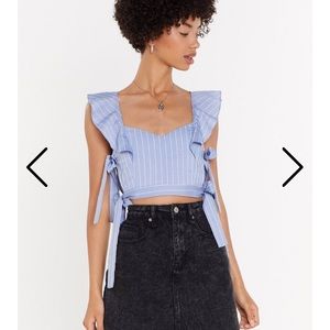 SOLD! NWT: Nasty Gal- On Cloud Line Striped Top.